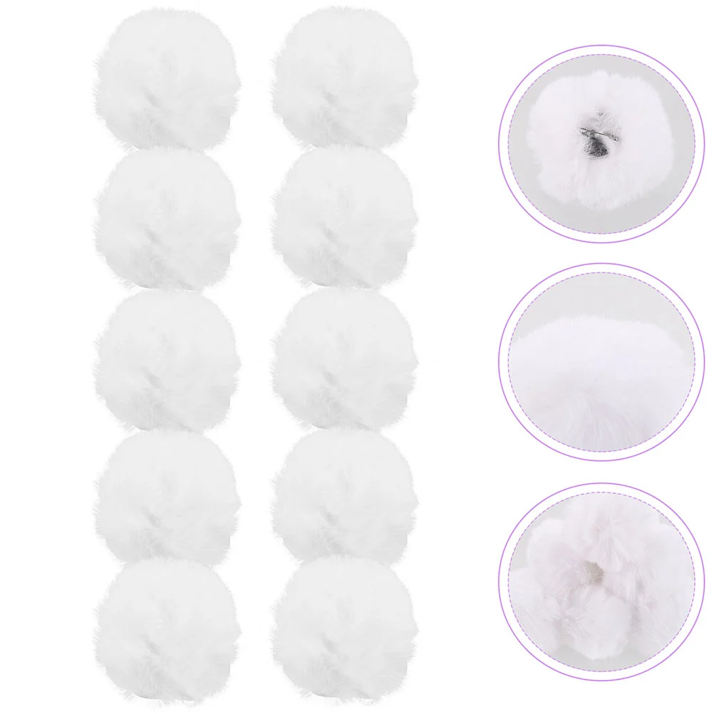 12 Pcs Christmas Decorative Fur Balls Pompoms for Hats White Shoes Clips Fluffy