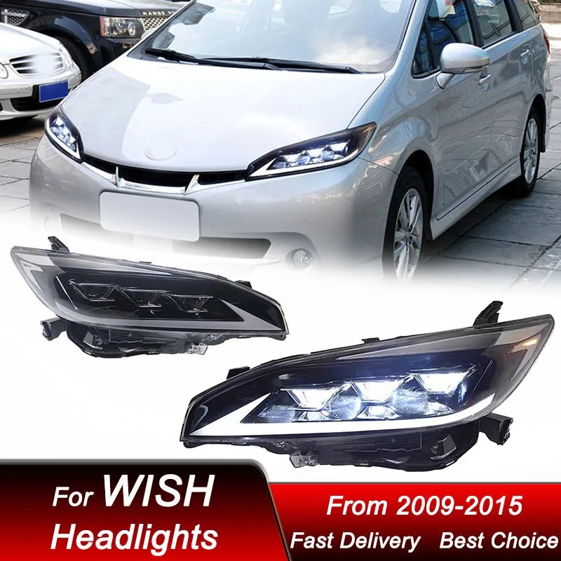 Car styling Headlights For Toyota WISH 2009-2015 LED Headlamp Assembly Upgrade High Configure Projector Lens Accessories Kit