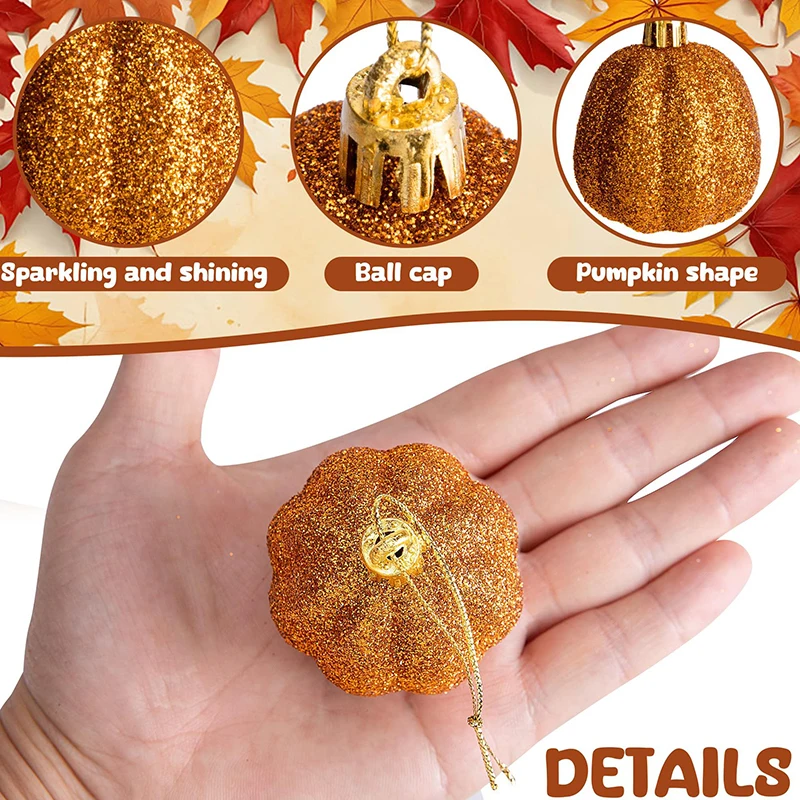 12 шт. украшения из тыквы, пластиковые подвески в виде тыквы для Хэллоуина, фестиваля урожая, Дня благодарения и других праздничных украшений
