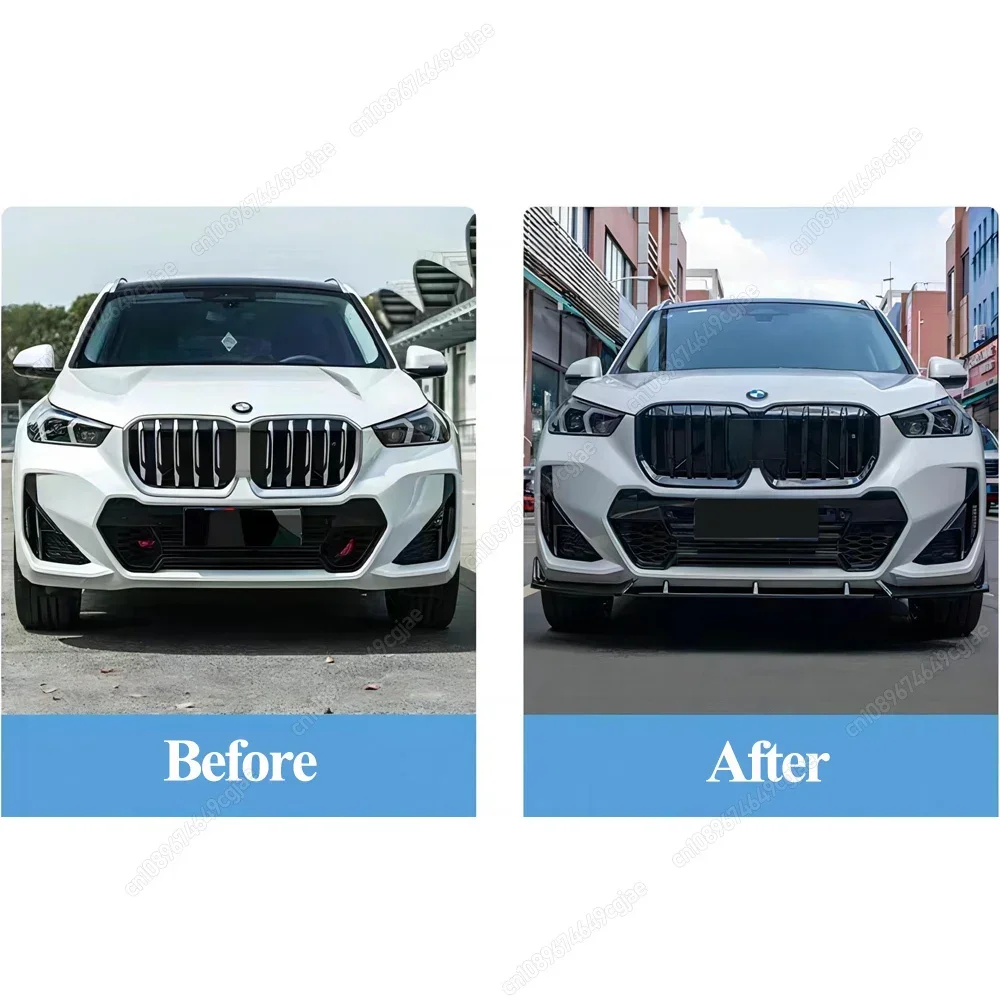 

Front Bumper Splitter Lip Spoiler Diffuser For BMW X1 iX1 U11 Performance Style 30e 25i 20i 23i ix1 2022-2024 ABS Black Tuning