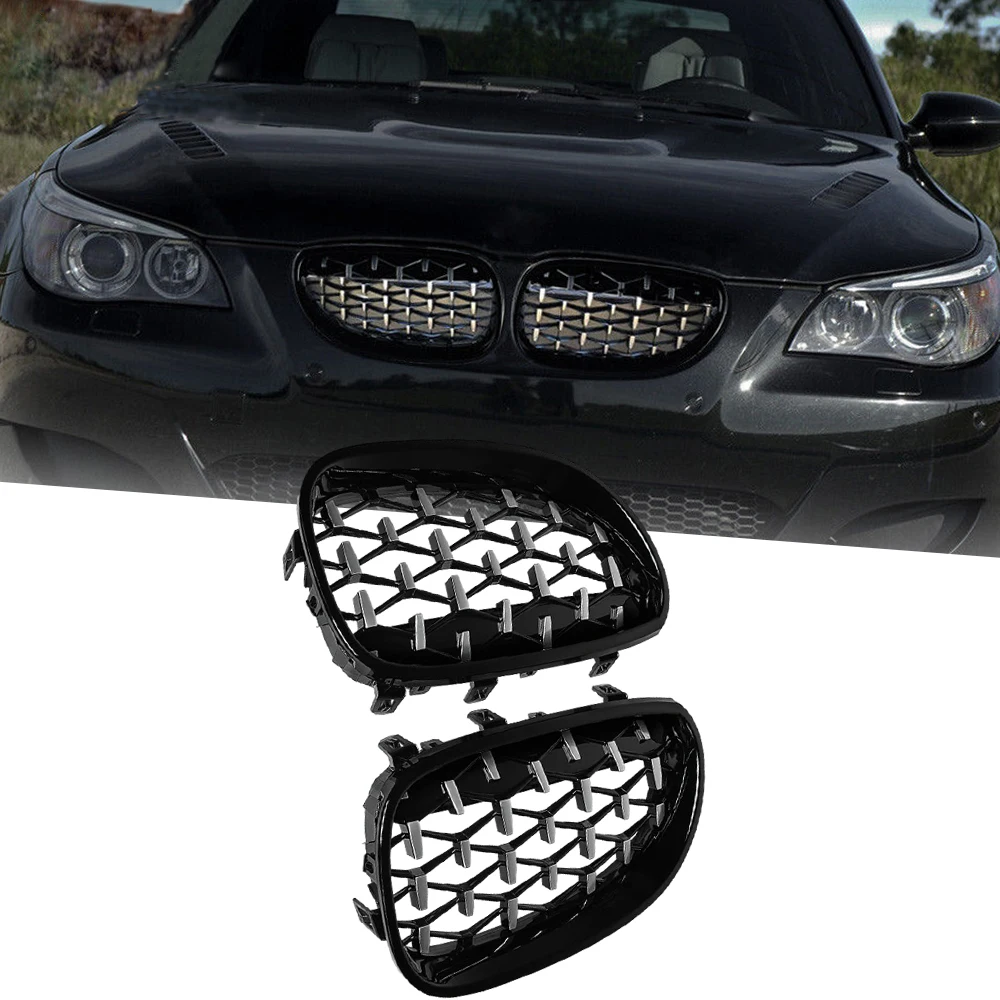 

Meteor Semi-Electroplated Front Kidney Centre Racing Grilles For BMW E60 E61 525i 530i 528i 2003 - 2010 51137065701 51137065702