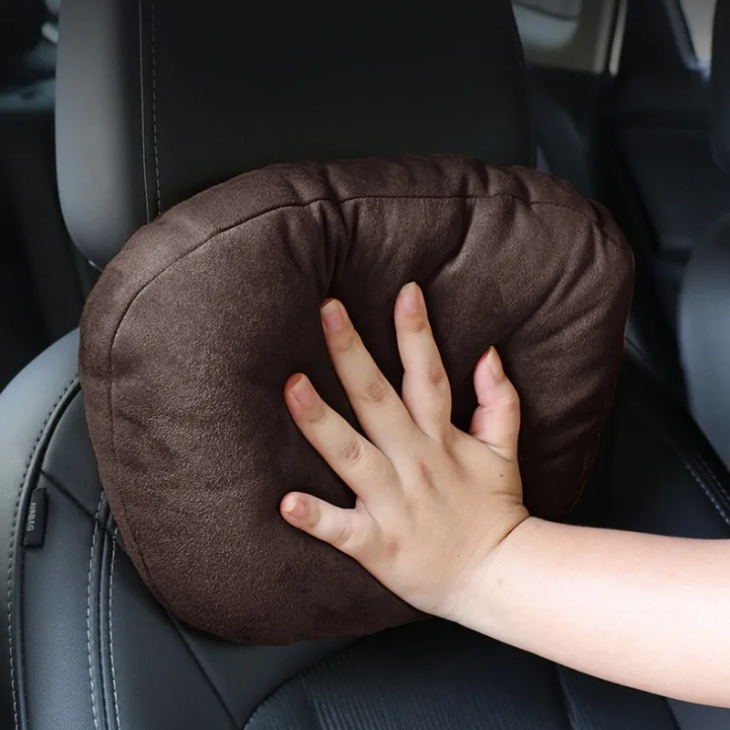 Car suede headrest Car waist cushion Four seasons general neck protection headrest car anti-mite seat pillow