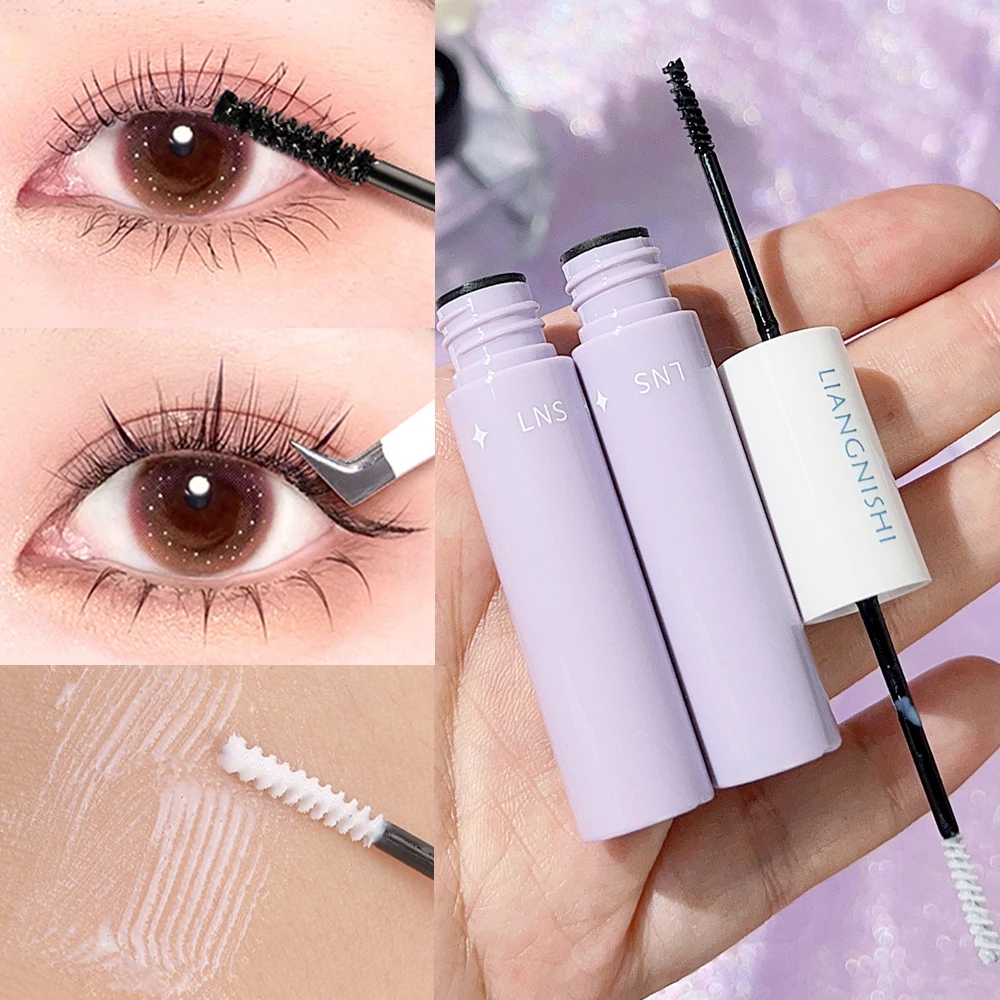 2 In 1 Zwarte Cluster Wimperlijm Blijvende Hechtafdichting Mascara Heldere Coating Regenjas Sterk Vast Waterdichte Sneldrogende Make-Up