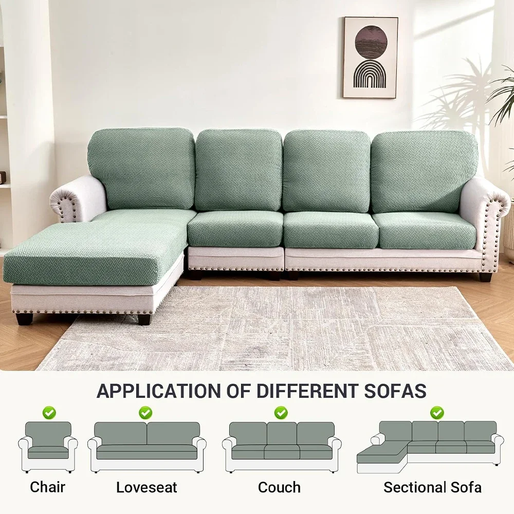 Jacquard Luxury Sofa Covers Elastic Sectional Sofa Seat Case Solid Colors Couch Covers for Sofas Living Room Chaise Lounge Pets
