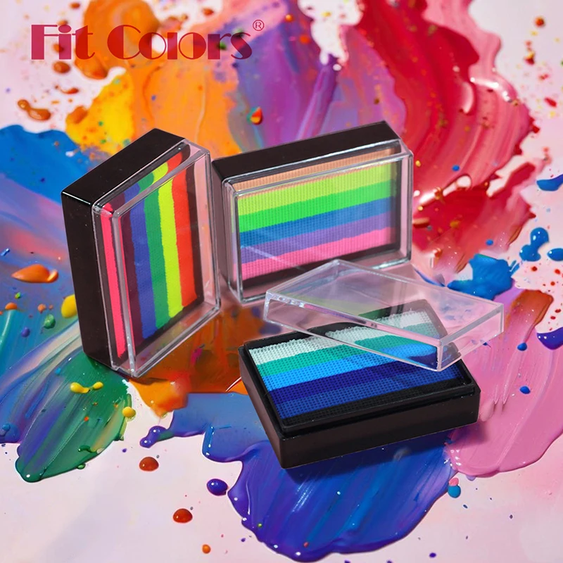 لوحة طلاء الوجه بألوان قوس قزح للأطفال، لوحة مكياج فنية مسرحية قابلة للذوبان في الماء، صبغة بيضاء للوجه والجسم #5