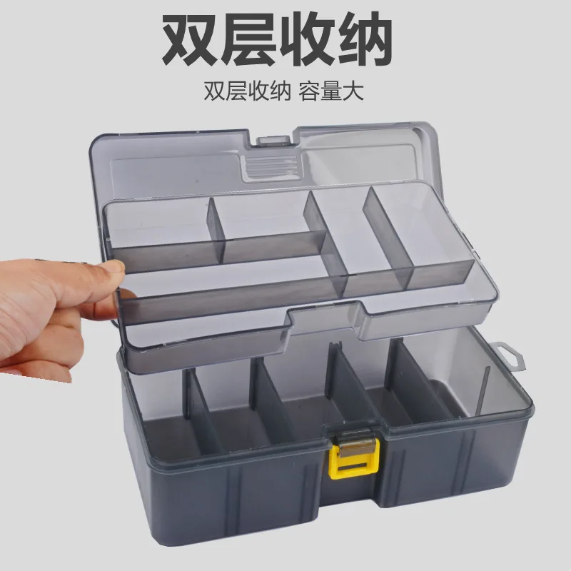 Caja de pesca doble capa con 10 compartimentos – Plástico resistente - imagen 5