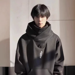 Autumn Ninja Street Wear Turtleneck Hoodie for Women Alphabet Embroidered Hip Hop Fashion Sweatshirt Y2K Clothes Vintage Hoodies