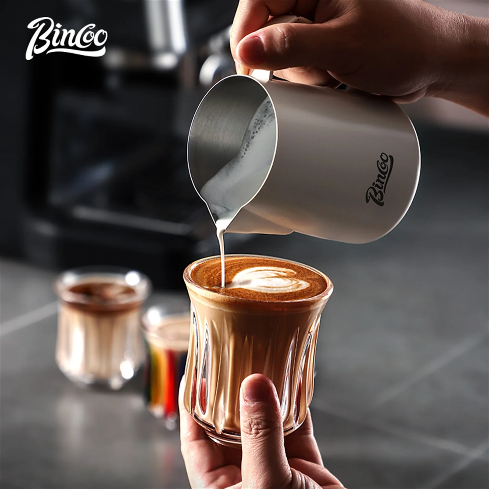 

BINCOO 90ml-400ml Glass Coffee Cup Drinking Glasses for Espresso Cappuccino Latte Mug Juice Cocktails Home Kitchen Barista Tools