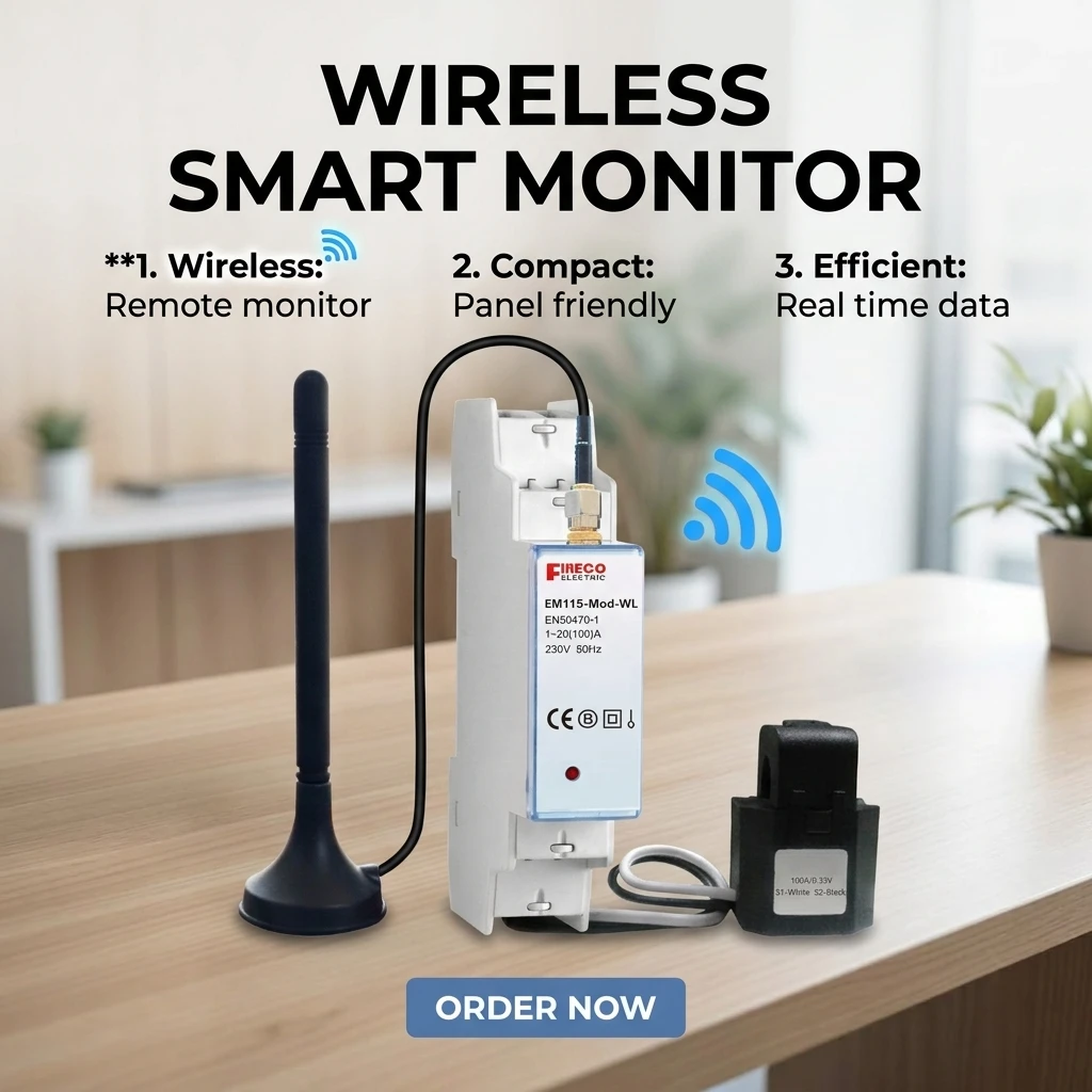 EM115-Mod-WL Smart Meter CE Certified Single Phase Modbus RTU LoRaWAN RS485 Remote Parameter Configuration