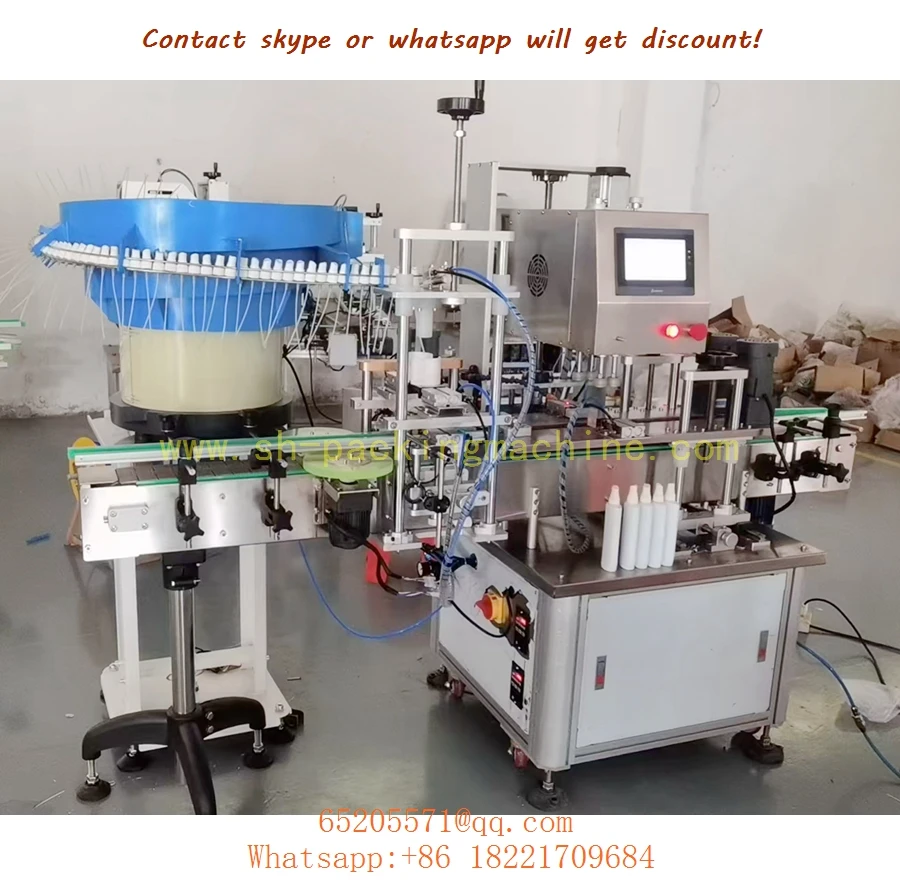 Schnittmaschine für Pumpkappen, Verdrehmaschine für Pumpkappen mit Schüsselzuführung