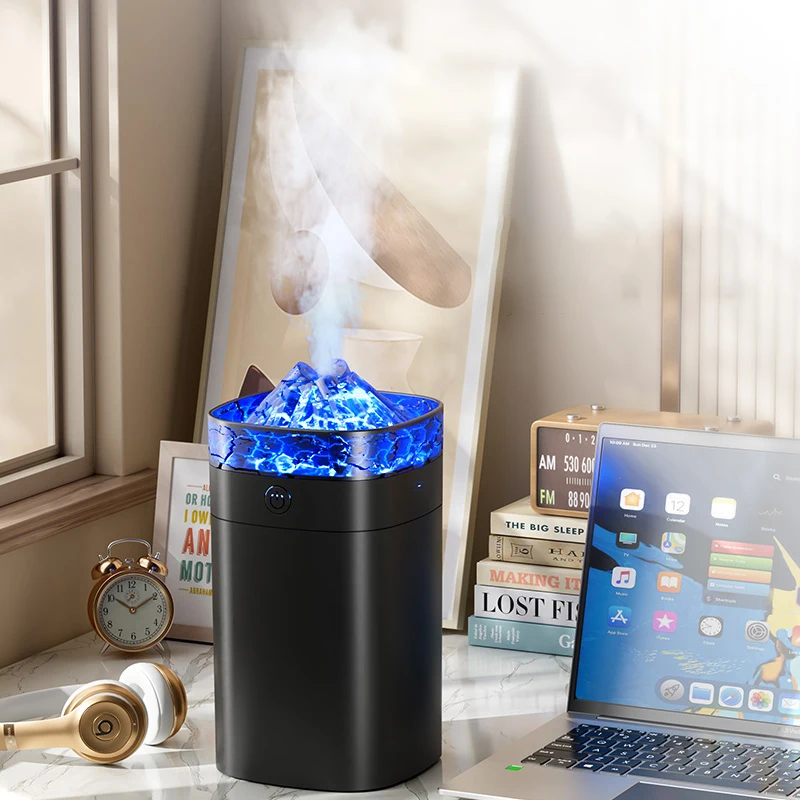 جديد 400 مللي مرطب هواء صغير رائع H2O محمول بالموجات فوق الصوتية بركان الهواء المرطب مع LED ضوء الليل ناشر رائحة المنزلية