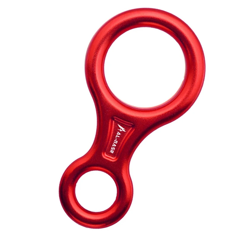 ABNO-35KN Rock Climbing Carabiner รูปที่ 8Rappelling เชือก Descender อลูมิเนียมรูปอุปกรณ์ Belay Abseiling Downhill อุปกรณ์