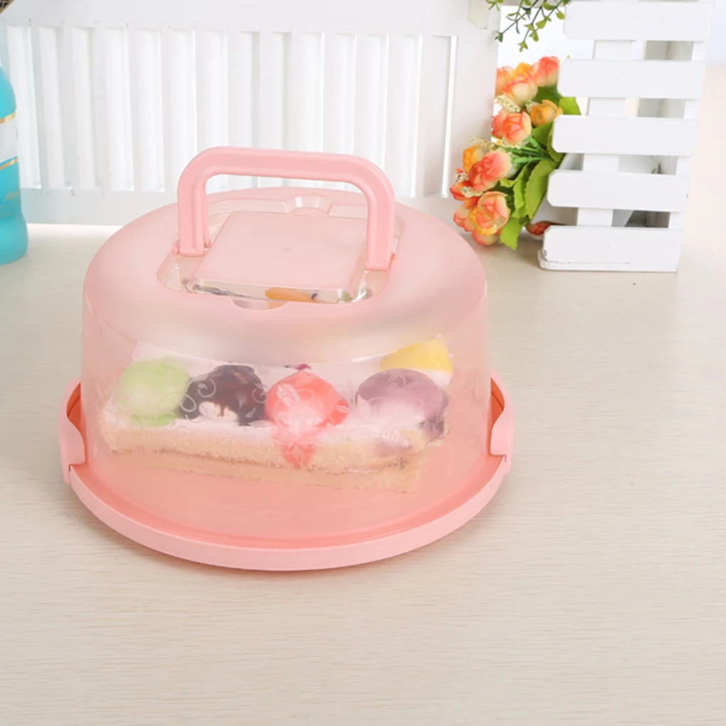 Cake Box Kitchen Party Bakery Round Visible Package Cupcake Container Dessert Storage Holder Pack Carrier Green