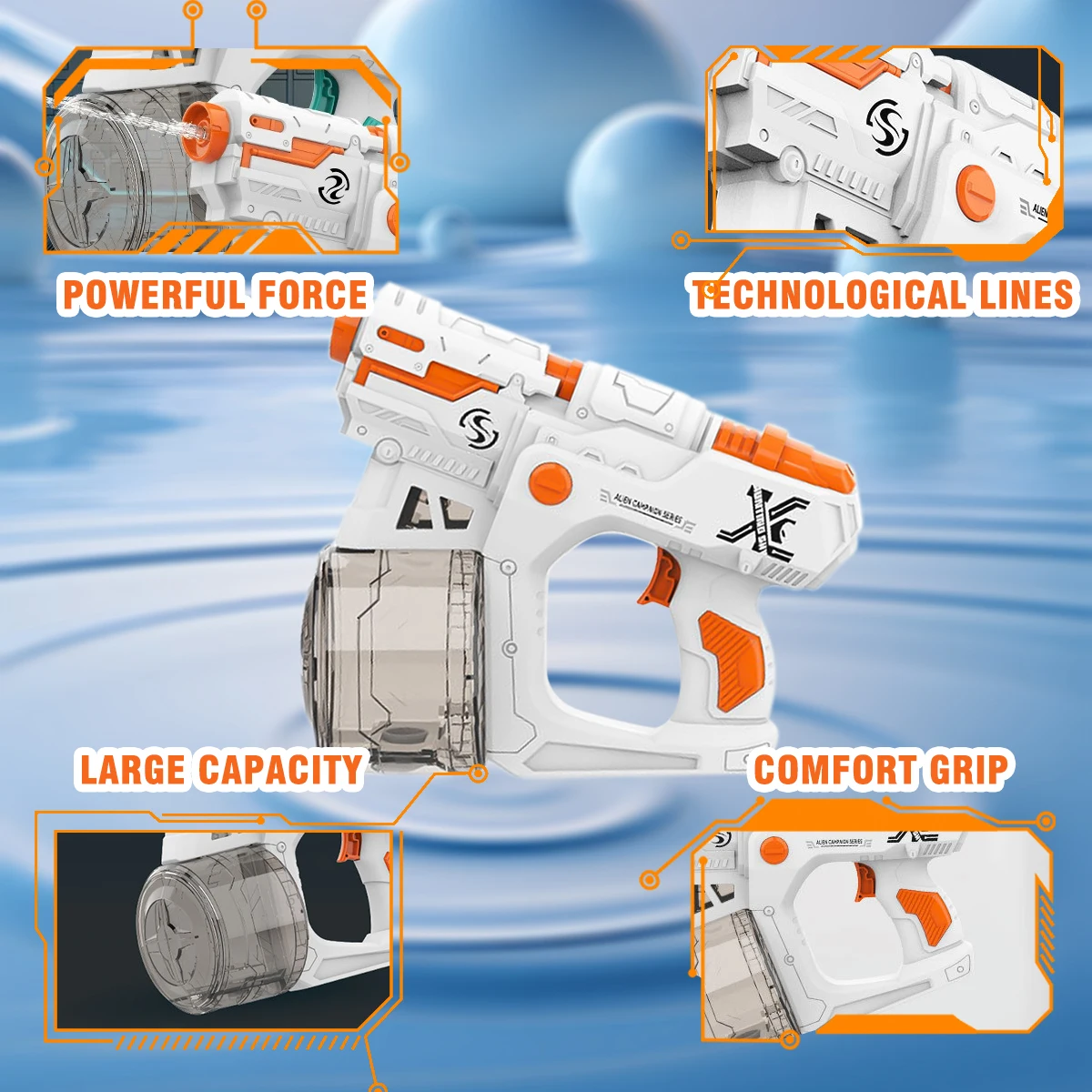 연속 전기 물총 완전 자동 어린이 대용량 여름 야외 물총 장난감