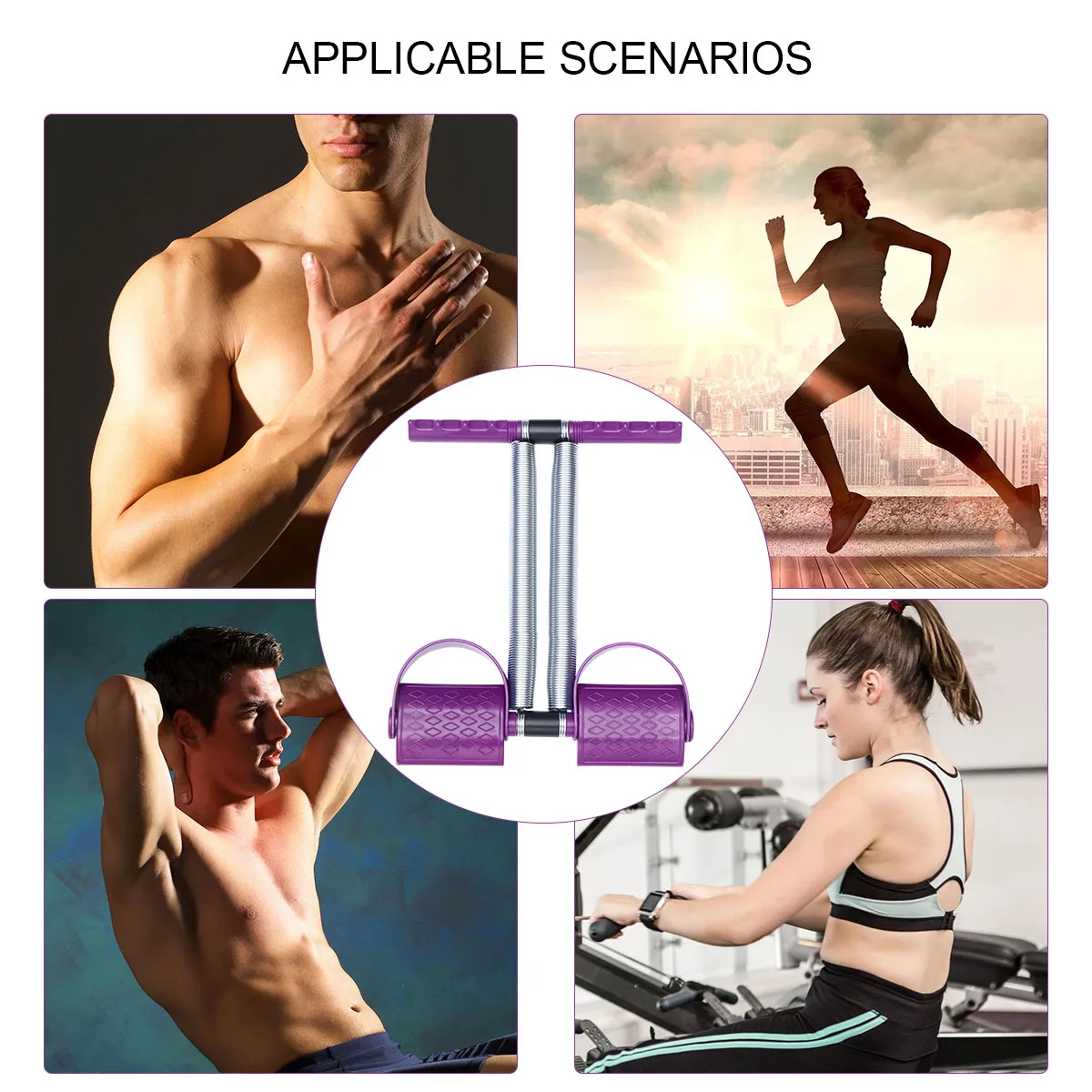 

Portable Pedal Fitness Resistance Trainer Ergonomic Handles Home Gym Steel Rope Ankle Exerciser Leg Stretch Board Foot Tensioner