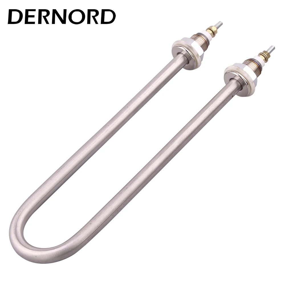 DERNORD U Type Electric Water Heating Element 220V Stainless Steel304 M16 M18 Thread 1KW/1.5KW/2KW/3KW/4KW Boiler Tubular Heater