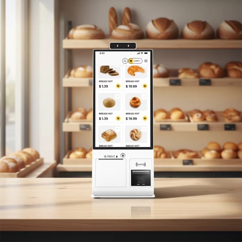 15.6 Inch Compact All-in-one Self-Service Ordering Supermarket Kiosk with and Facial Recognition for Food Bakery Stores