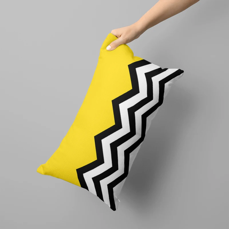 Yellow-gray geometric pillowcases sofa bedroom pillowcases removable and washable multi-size pillowcases 30x50, 40x60, 50x70