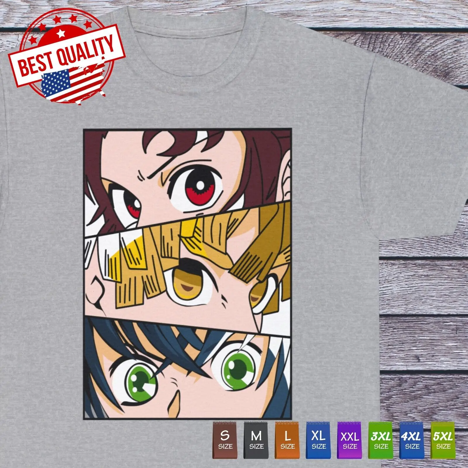 Tanjiro Zenitsu Inosuke T Shirt Demon Slayer Tee Anime Clothing Manga Japanese