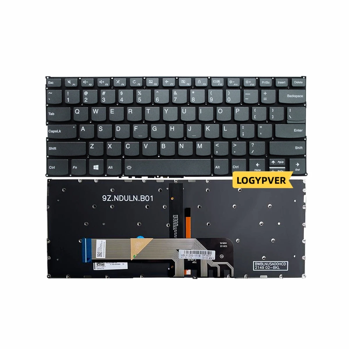 US Laptop Keyboard for Lenovo Flex 6-14IKB Yoga 730-13IKB 13IWL IKB   IWL 530-14IKB 530-14ARR Dark Grey English Backlit