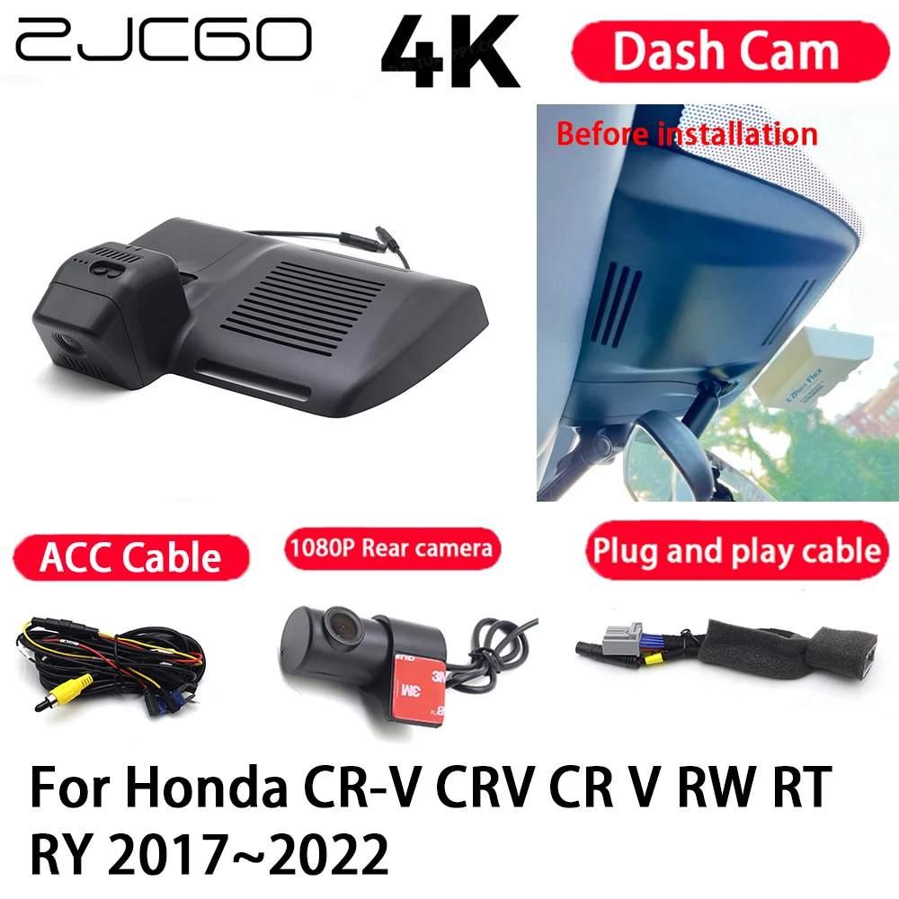 

Car Camera 4K Plug and Play Dash Cam Video Recorder Night Vision for Honda CR-V CRV CR V RW RT RY 2017-2022