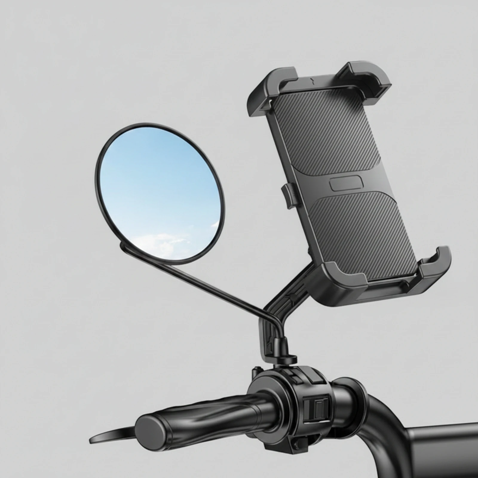 Rearview Mirror Phone Mount Sturdy Rearview Mirror Phone Holder Quick Release Compact for Delivery Riders, Everyday Navigation