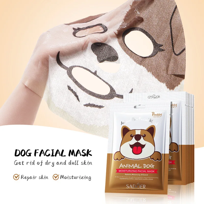 5pcs SADOER Cartoon Moisturizing Face Mask Facial skincare Brightening Firming Hydrating Facial Masks Face Sheet Mask Skin Care