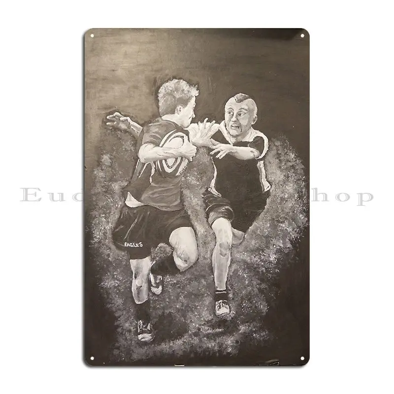 Rugby Battle Metal Plaque Poster Pub Plates Cinema Club Personalized Cave Tin Sign Poster