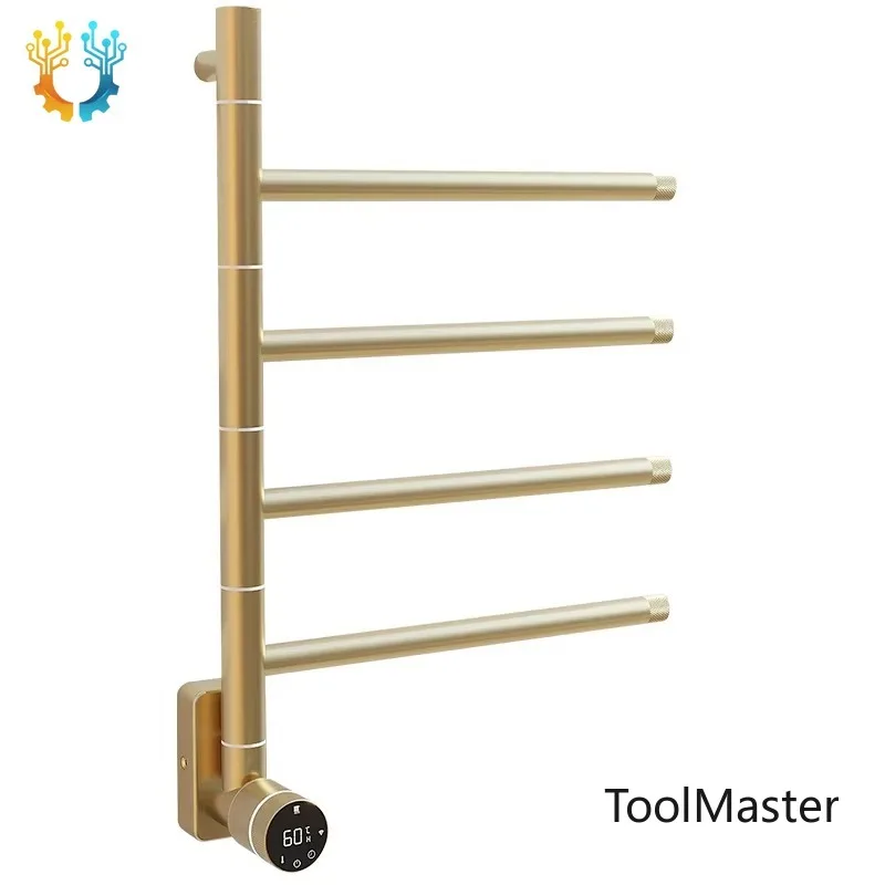 

【2026】304 Stainless Steel WiFi Smart Heated Towel Rack Gray Rotating Electric Warmer
