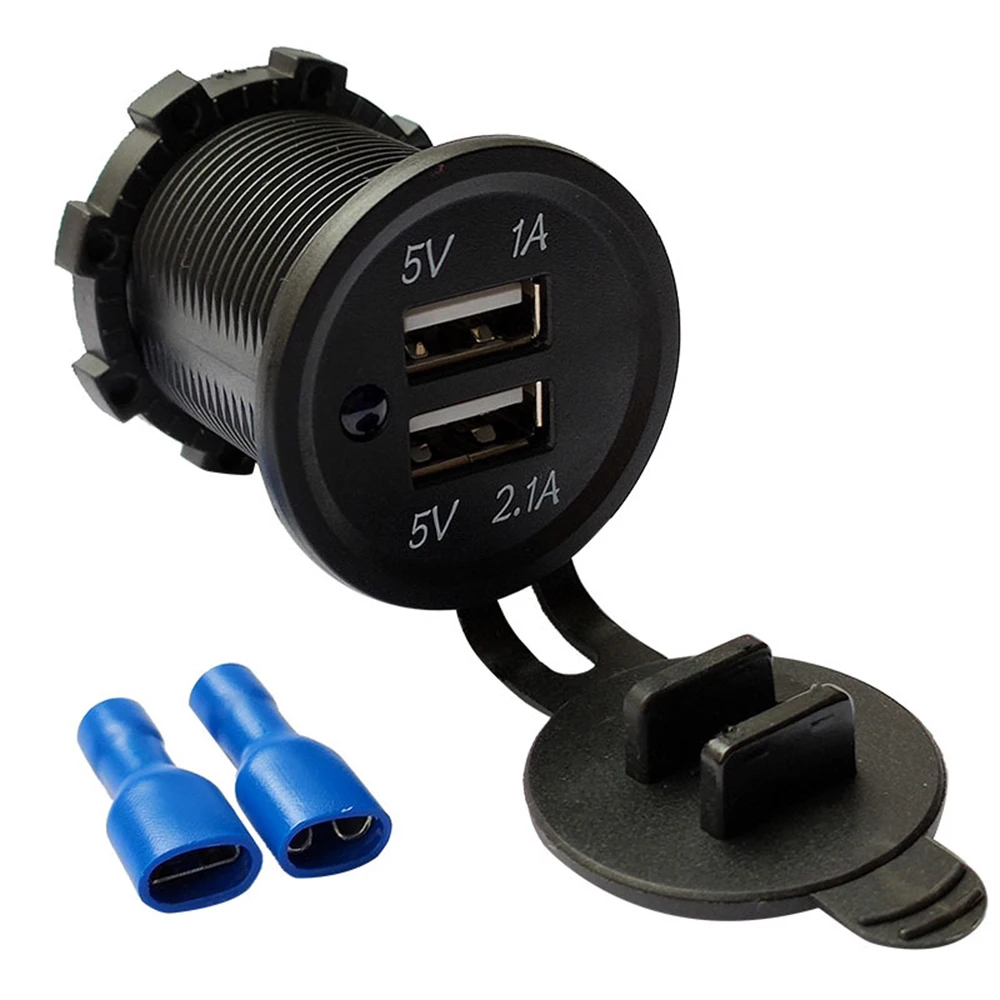 

5 В 2,1 А/1 А прикуриватель автомобильное зарядное устройство USB автомобильное универсальное DC12V-24V водонепроницаемое двойное USB зарядное устройство 2-портовая розетка