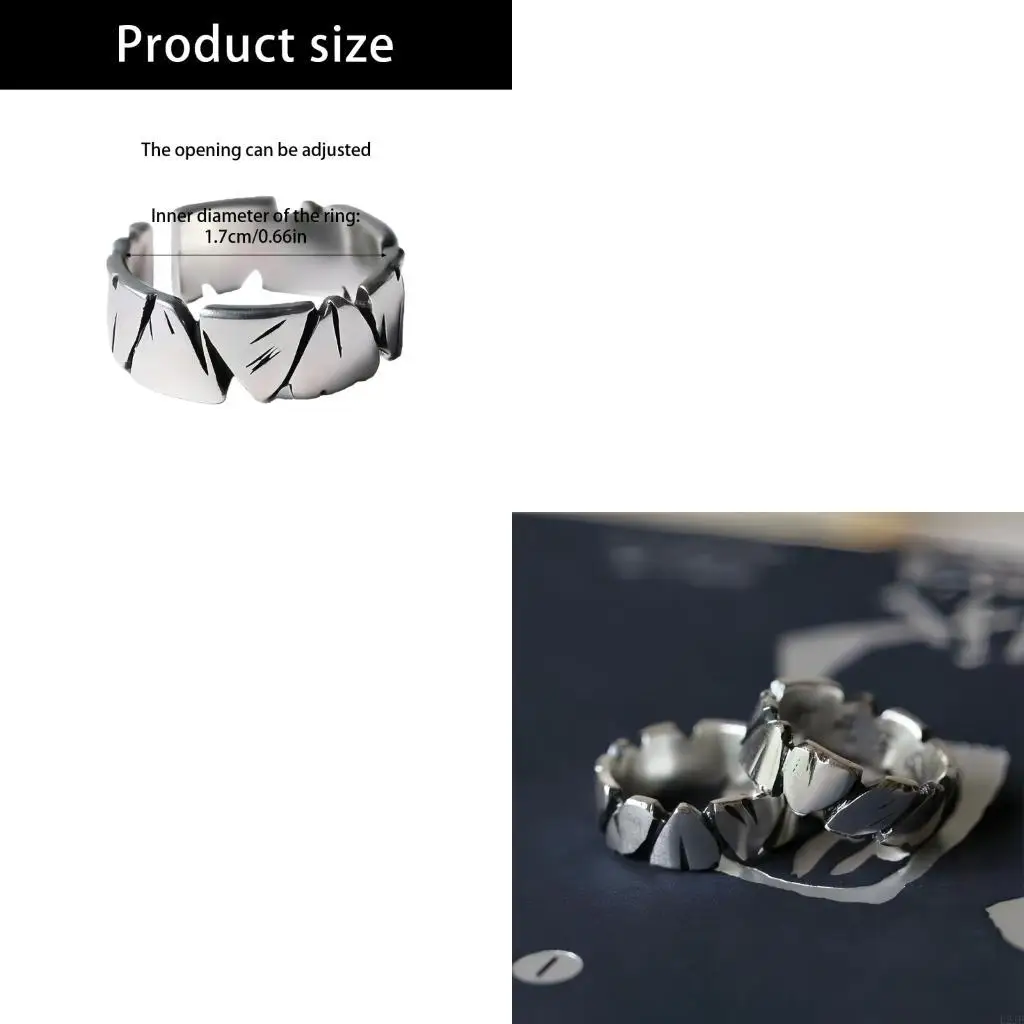 

Adjustable Antique Silver Couple Rings Multiple Wearing Design Fashion Accessory