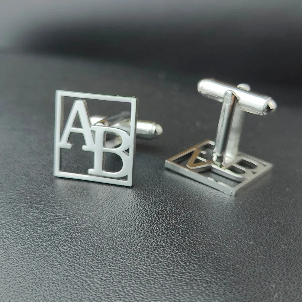 Custom Name Cufflink for Men Woman Personalized Initial Letter for Suit Anniversary Wedding Gift Metal Stainless Steel Jewelry view 5