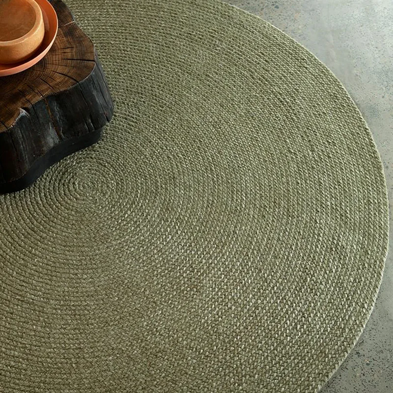 Handmade rope sisal carpet, living room tea room table mat wabi sabi simple linen porch bedside blanket