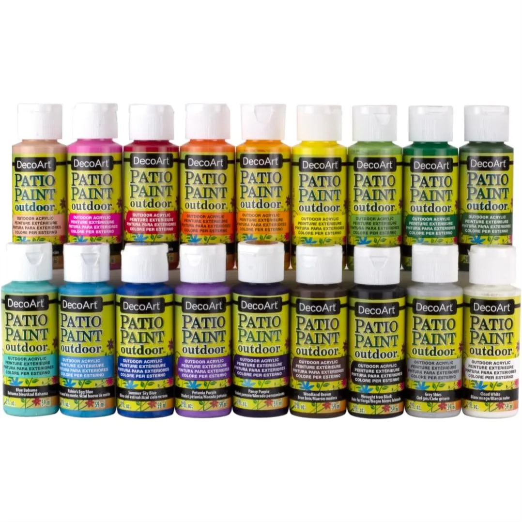

Acrylic Patio Paint Fan Favorites Sampler Set, 2 Fl Oz (Pack of 18) for Outdoor Concrete Surfaces with Superior Coverage