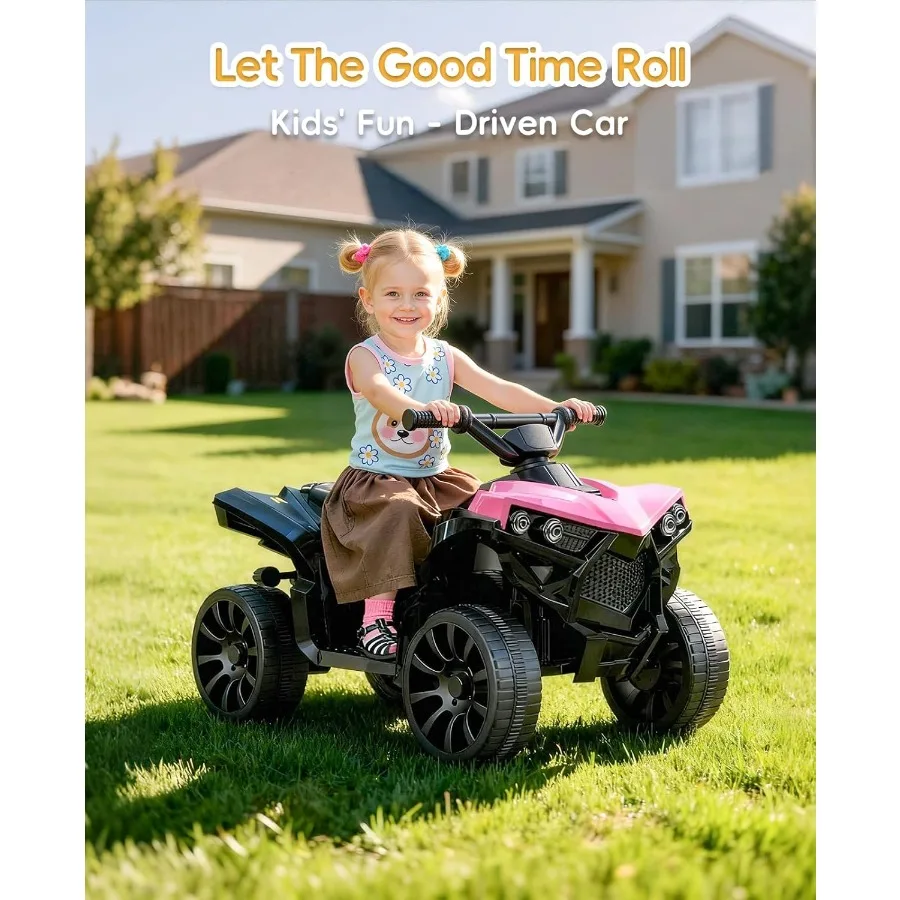 ركوب على ألعاب للأطفال الصغار 1.5-4 ATV مع وقت اللعب حتى 70 دقيقة، سيارة كهربائية رباعية العجلات مع قيادة آمنة بسرعة 1.8 ميجابكسل في الساعة