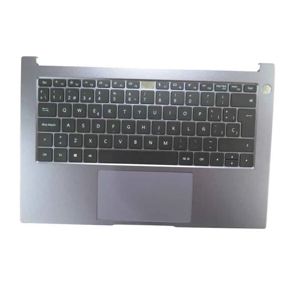Imagem -03 - Palmrest e be Teclado para Laptop Caixa Superior Cinza com Retroiluminação Bélgica sp gr it Huawei Matebook D14 Nbd-wfh9 Nbd-wfh9c