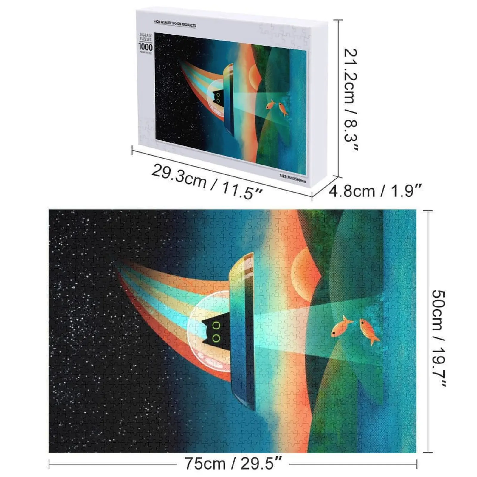 Puzzle l'extraterrestre Purrfect pour enfants, Photo personnalisée, nom en bois