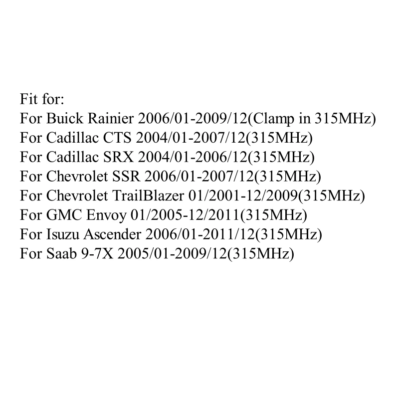 ビュイックレイニア2009用タイヤ空気圧センサー,キャデラックcts/srx 2004-2006,シボレーssr 2006-gmc envoy 2011 25774006, 315mhz,4個