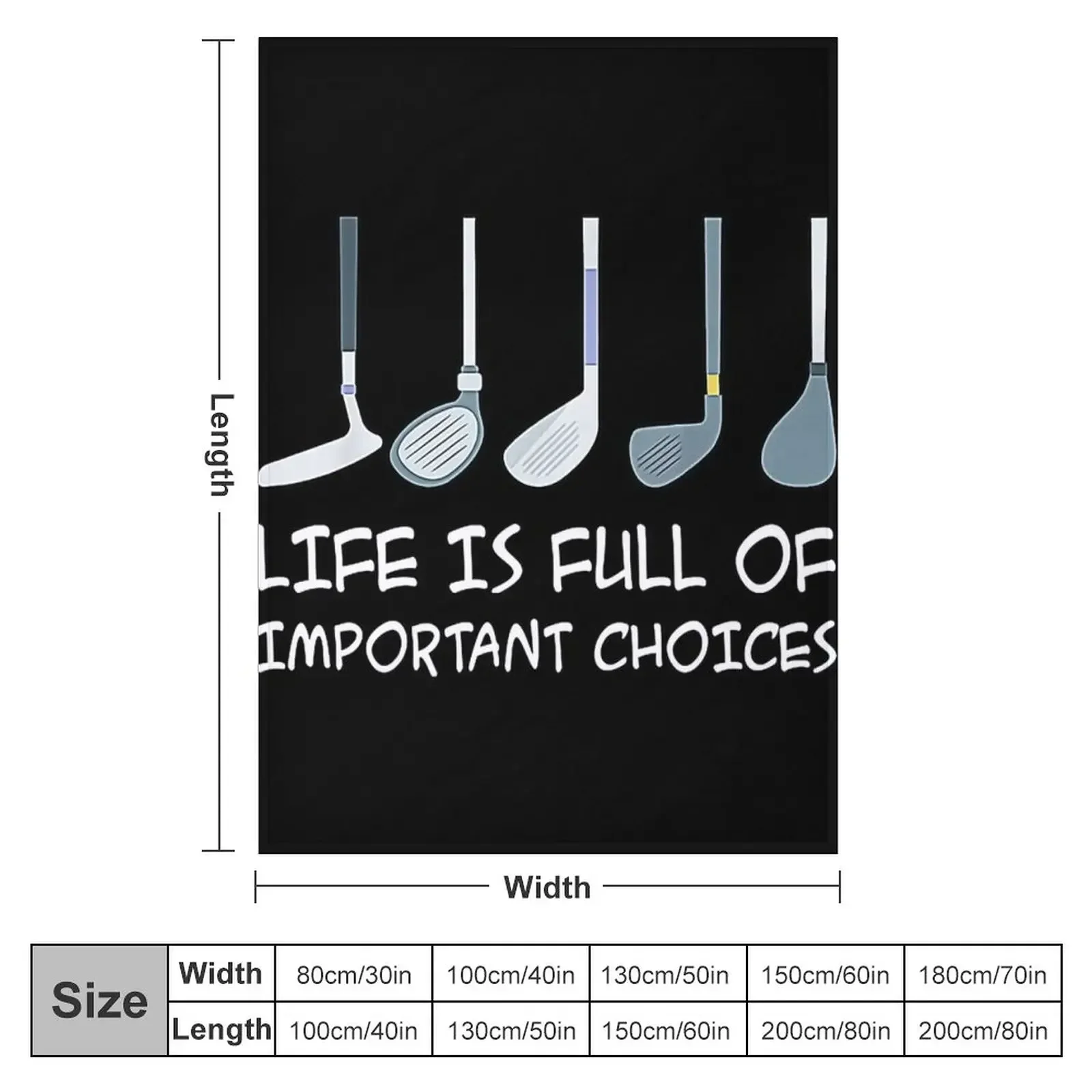 Funny Life is Full Of Important Choices Golf Gift T-Shirt T-Shirt Throw Blanket decorative Polar Luxury Brand Soft Blankets