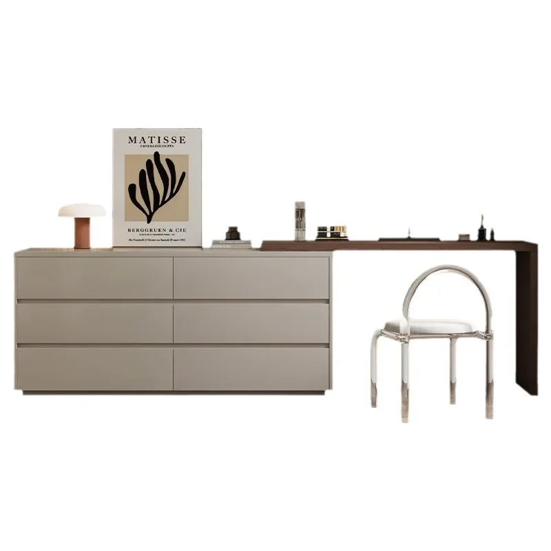 Italian minimalist dresser, chest of drawers, integrated modern minimalist bedroom, six chest of drawers, makeup table