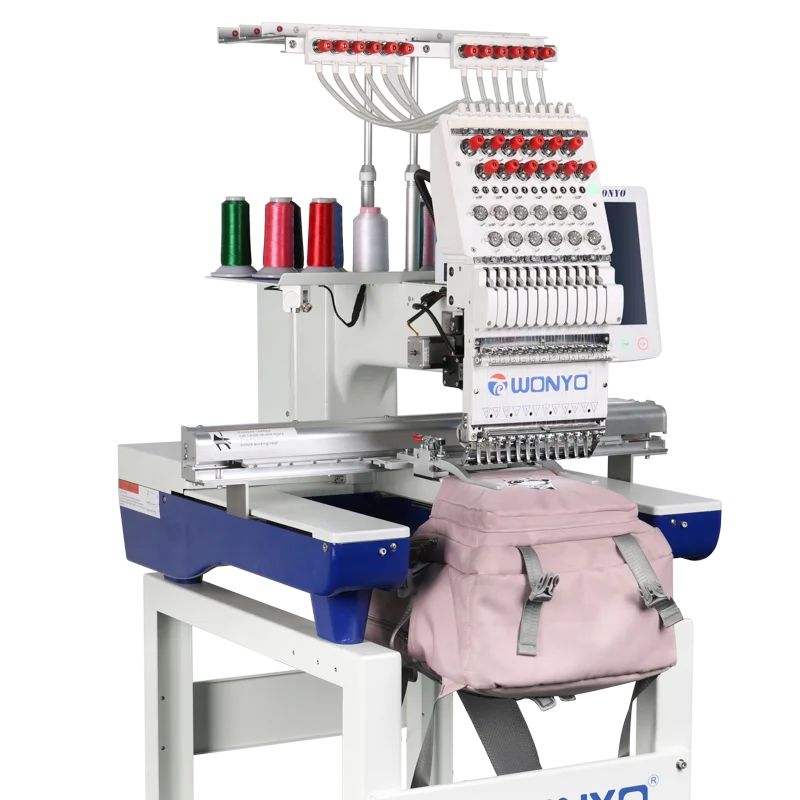 Auto Thread Break Detection Single Head 12 Needles Hat Computerized Embroidery Machine for Flat/garment Embroidery