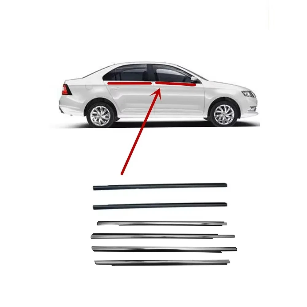 

Black or Chrome 4 Pcs Outside Windows Rubber for Skoda Rapid 2013-2019 Glass Protector 105CM 106CM