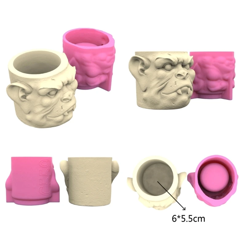 Chậu Hoa Măng Khuôn Silicon 3D Quái Vật Mọng Nước Dụng Cụ Bào Khuôn Nhựa Khuôn Bảo Quản Trang Sức Khuôn Epoxy Đúc Khuôn