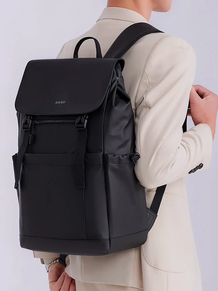 

Мужская водонепроницаемая деловая повседневная сумка из бычьей ткани большой емкости, модная студенческая сумка с двойным плечом