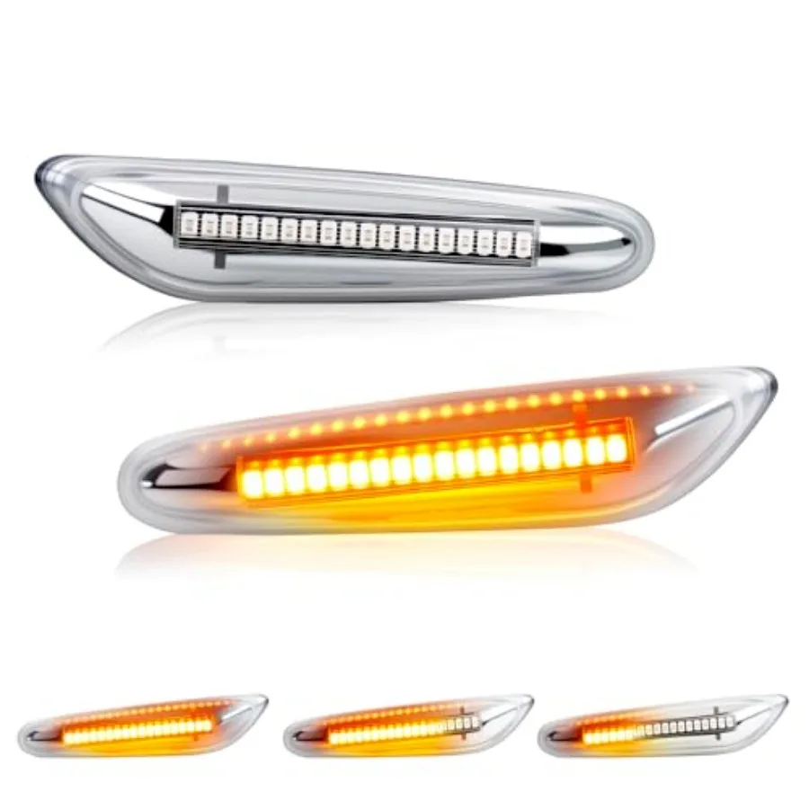 

【Spot goods】Chrome Sequential Amber LED Side Marker Lights Turn Signal Lamp for BMW E90 E91 E92 E93 E46 E53 E60 E61 X3 E83 X1 E