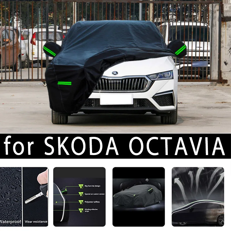 

For SKODA OCTAVIA Outdoor Protection Full Car Covers Snow Cover Sunshade Waterproof Dustproof Exterior Car accessories
