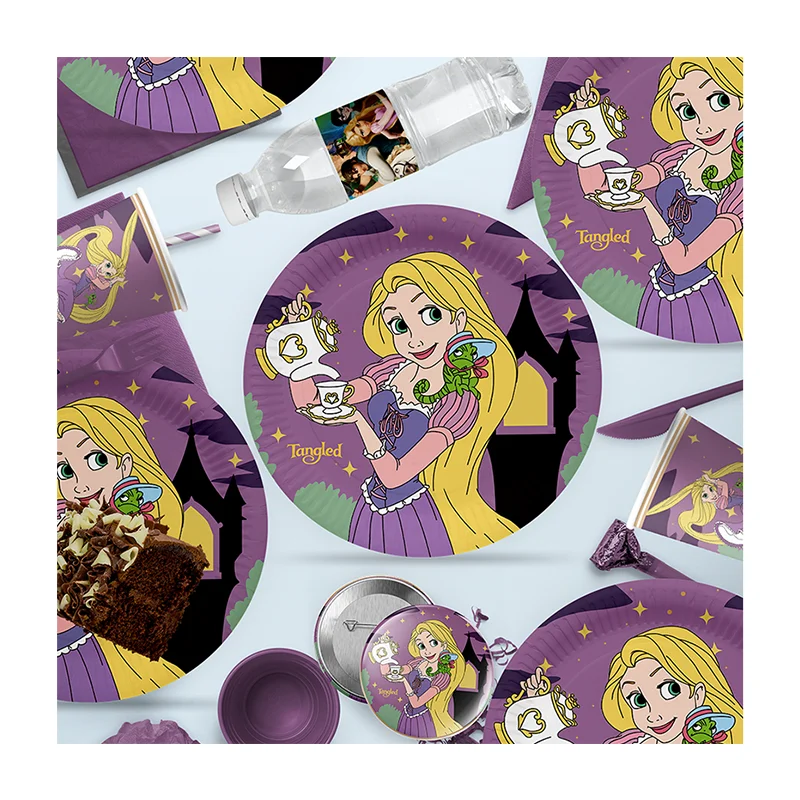 Disney cendrillon la belle au bois dormant neige blanche fille fournitures de fête décorations d'anniversaire assiette tasse bébé douche vaisselle jetable