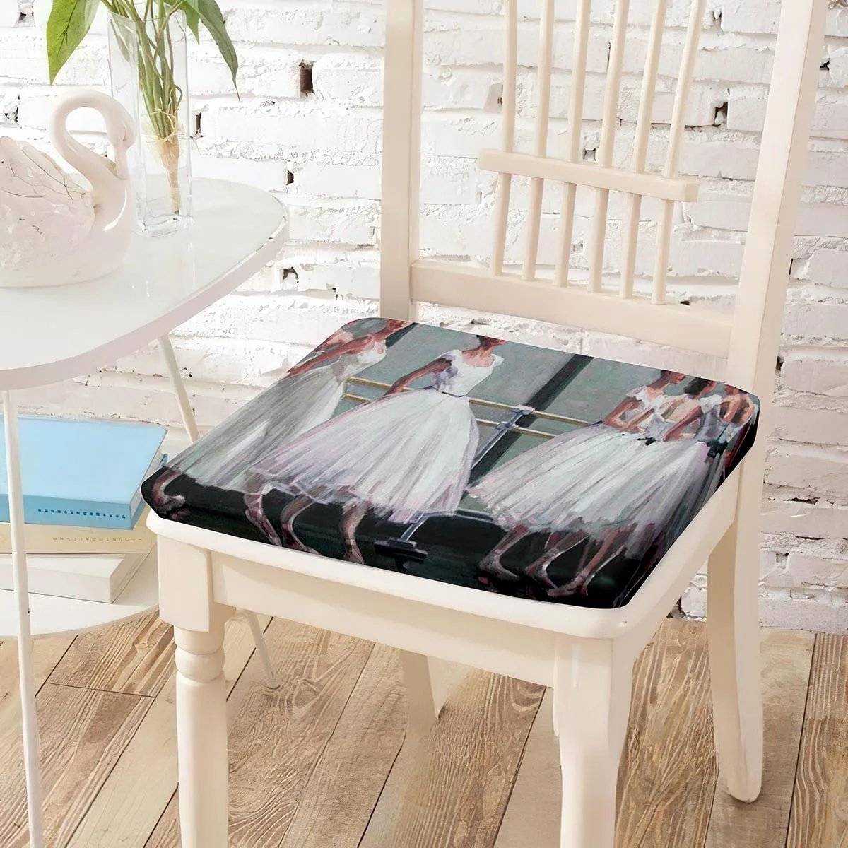 Oil Painting Ballerina Girl Print Chair Cushion Square Resting Cushions Soft Breathable Chairs Pad for Household Pads Home Decor