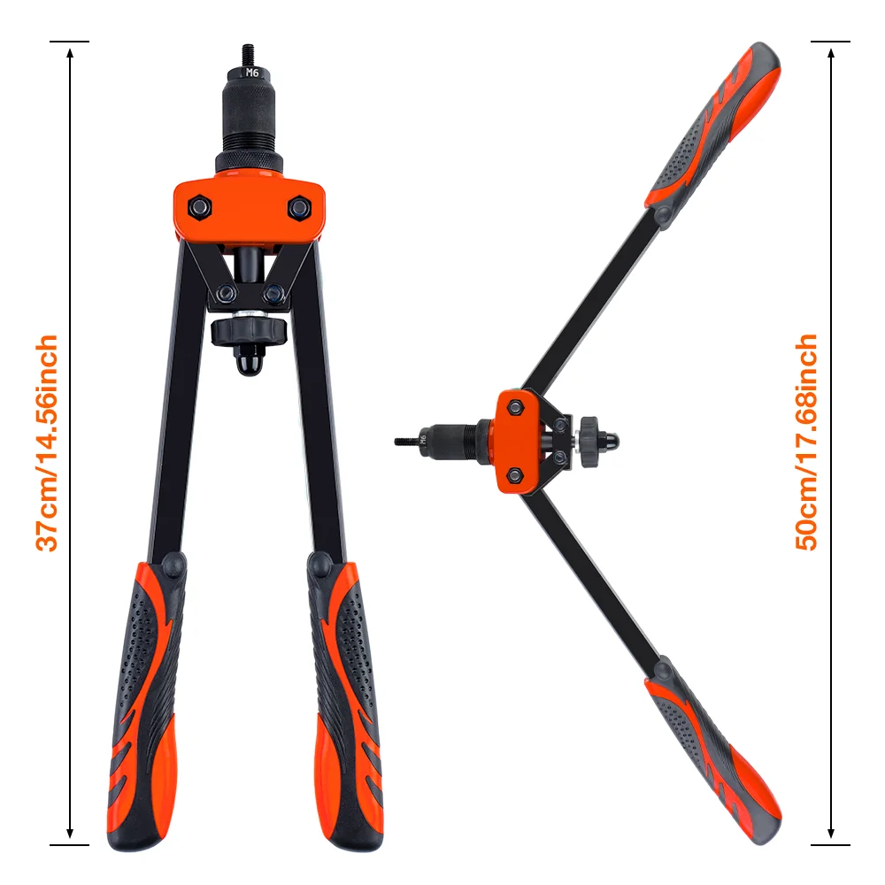 Manual Rivet Nut Gun, M3 M4 M5 M6 M8 M10 Cordless Rivet Nut Gun, Multi-Size Insert Rivet Nut Tool, Including Wrench And Tool Box