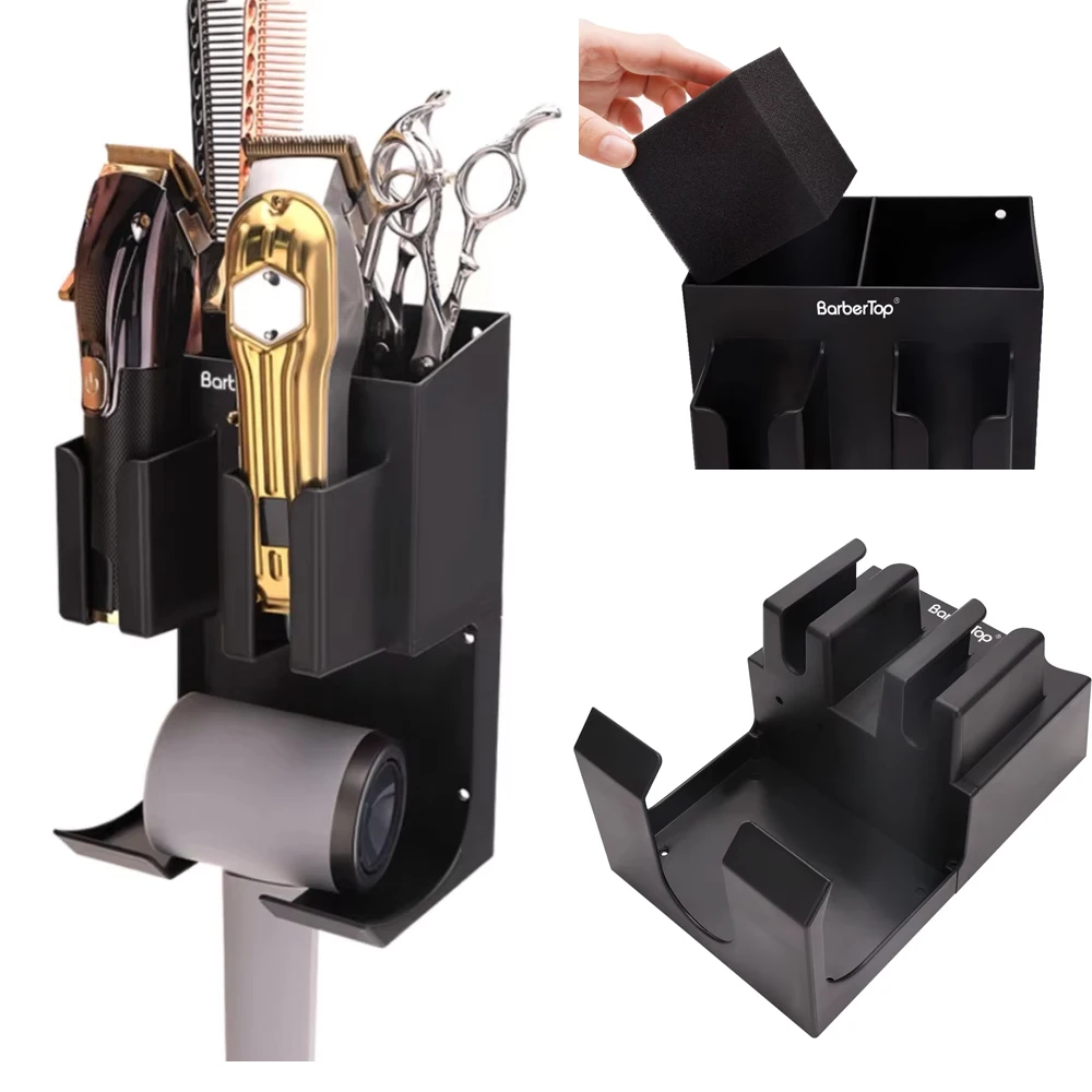 

Barbertop Wall Electric Clipper Rack Hair Trimmer Shaver Holder Mounted Hair Dryer Barber Storage Box Salon Practical Tool
